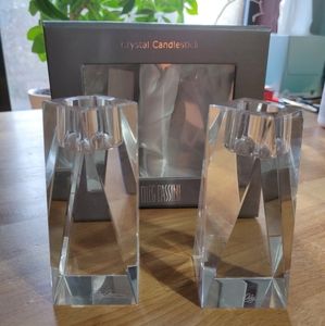 Oleg Cassini 4" crystal candlestick holders